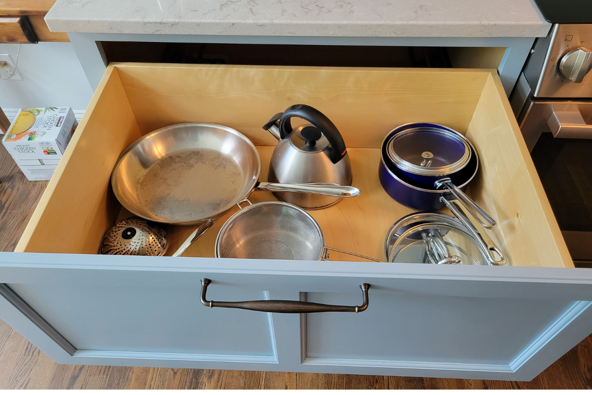 Close-up of premium drawer box construction