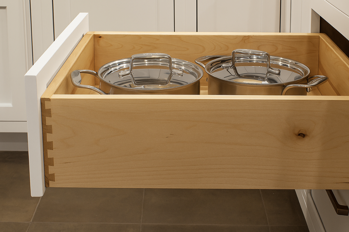 Refined Maple drawer interiors