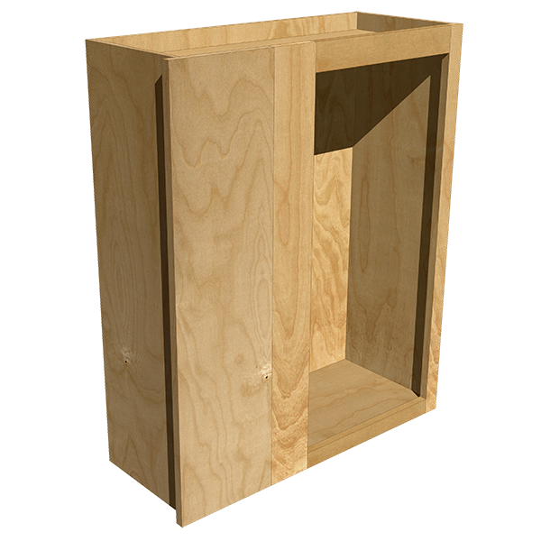 Upper Blind Corner Cabinets in Silver Maple