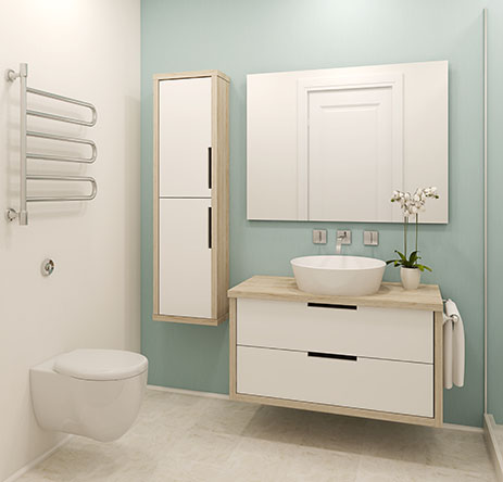 Modern bathroom vanity and bathroom wall cabinet