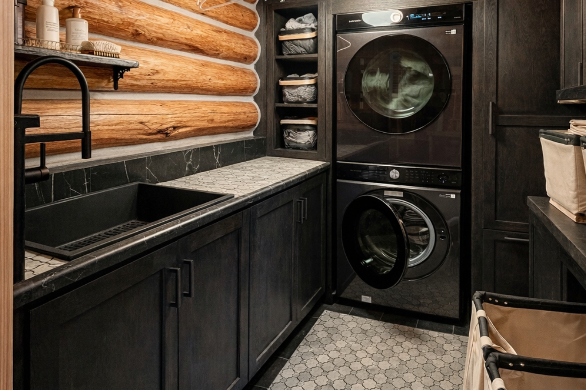 Jackson, WY Contractor Designs Rustic Modern Laundry Room Built-Ins ...