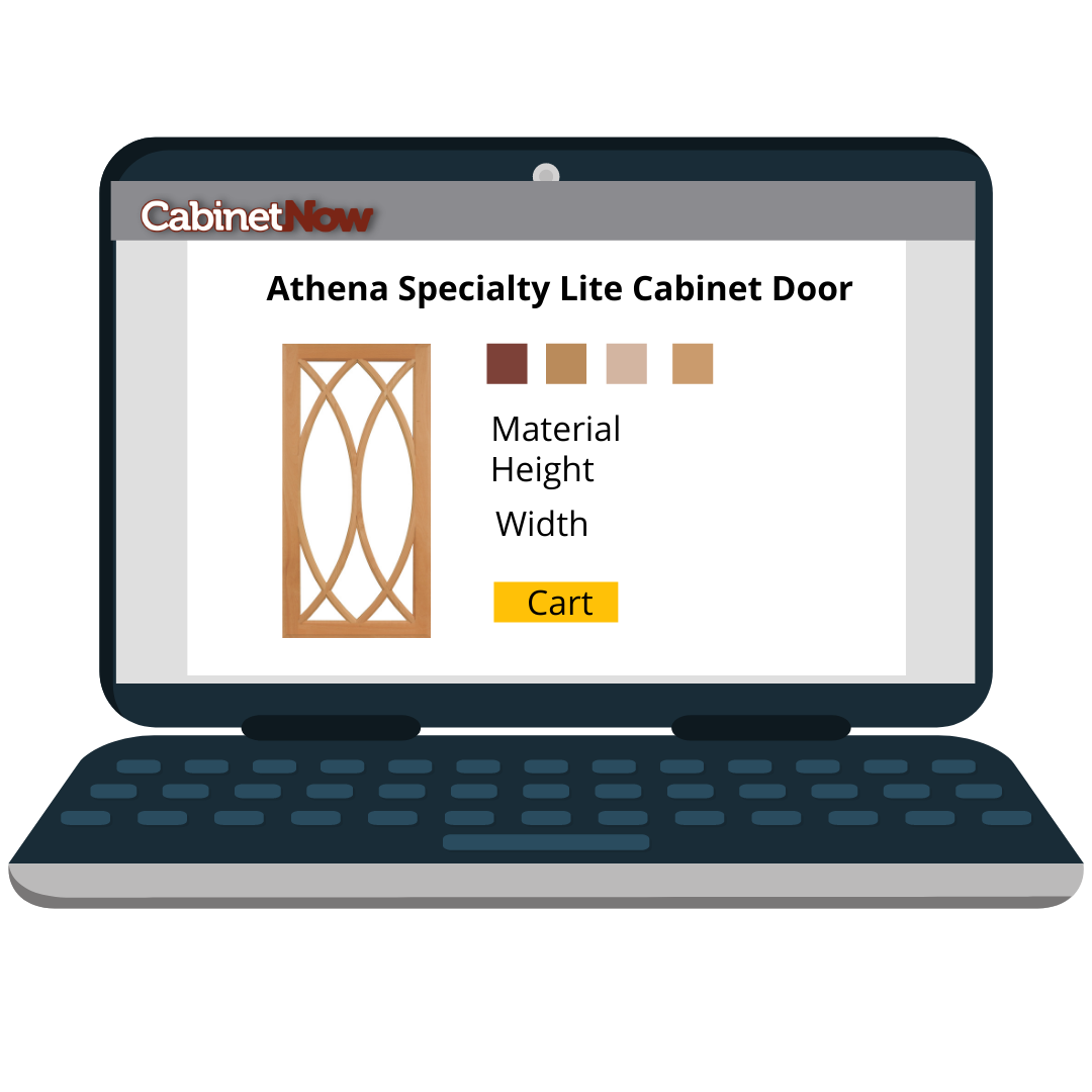Cabinet Door Ordering Guide A graphic of a computer at the check out screen