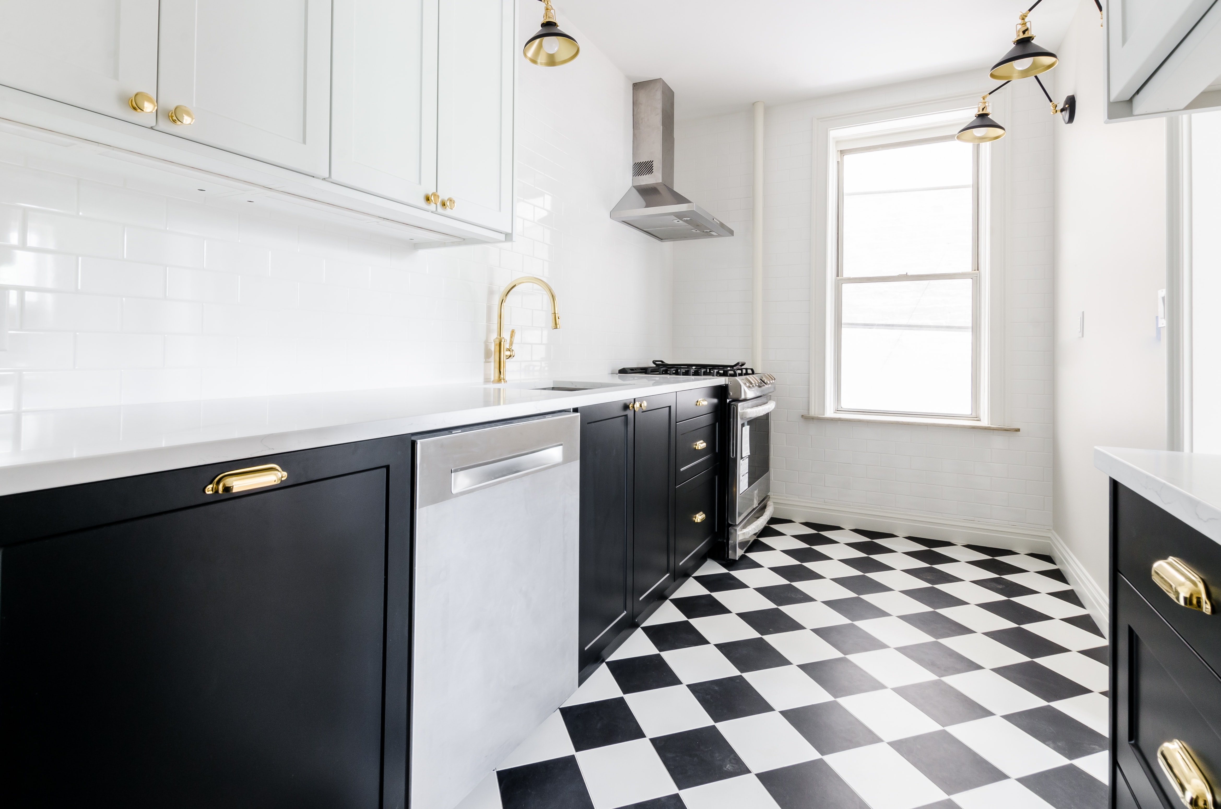 Kitchen With Black And White Floor Tiles 2  