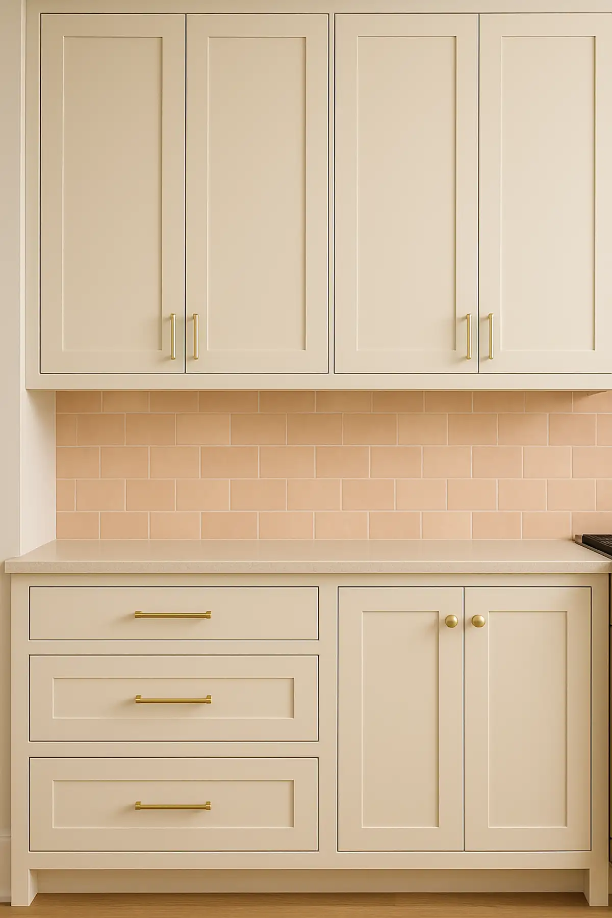 Peach Backsplash Cream Kitchen Inset