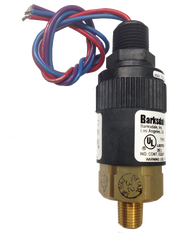 Barksdale Series 96221 Compact Pressure Switch, 1 to 30 In Hg Vacuum, 96221-BB1-T4-E