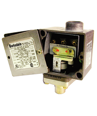 Barksdale Series E1H Dia-Seal Piston Pressure Switch, Housed, Single Setpoint, 25 to 500 PSI, E1H-G500-V-RD