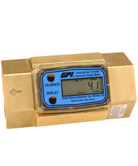 GPI Flomec 1/2" ISOF Brass Industrial Flow Meter, 1-10 GPM, G2B05I71XXC