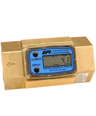 GPI Flomec 1" ISOF Brass Industrial Flow Meter, 5-50 GPM, G2B10I71XXC