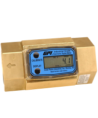 GPI Flomec 1 1/2" NPTF Brass Industrial Flow Meter, 10-100 GPM, G2B15N61GMC