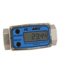 GPI Flomec 1 1/2" NPTF Stainless Steel Turbine Meter With Local Display, 10 to 100 GPM, G2S15N09GMB