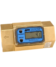 GPI Flomec 1 1/2" ISOF Brass Industrial Flow Meter, 10-100 GPM, G2B15I72XXC