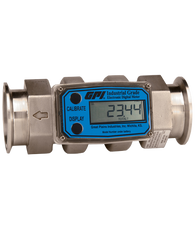 GPI Flomec Tri-Clover Stainless Steel Industrial Flow Meter, 2-20 GPM, G2S07T43GMC
