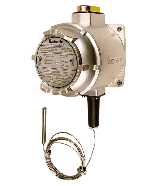 Barksdale T1X Series Explosion Proof Temperature Switch, Single Setpoint, -50 F to 150 F, T1X-J154S-A