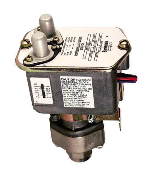 Barksdale Series C9622 Sealed Piston Pressure Switch, Housed, Dual Setpoint, 15 to 200 PSI, C9622-0-V