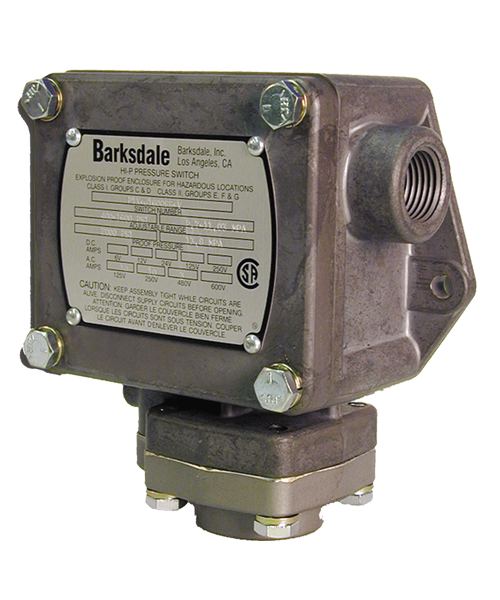 Barksdale Series P1X Explosion Proof Dia-seal Piston, Single Setpoint, 25 to 600 PSI, P1X-J600