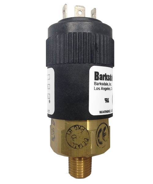 Barksdale Series 96201 Compact Pressure Switch, 190 to 600 PSI, 96201-BB1SS-T1-VZ1