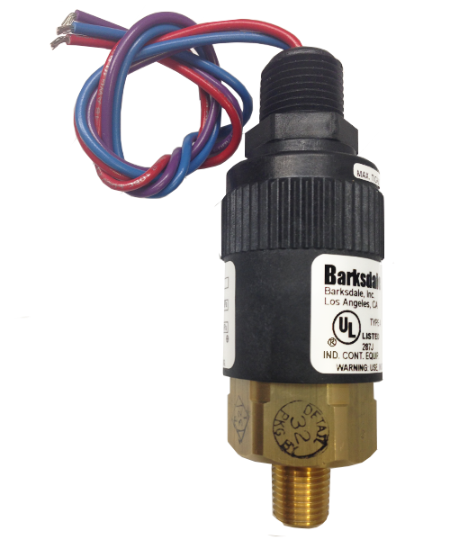 Barksdale Series 96201 Compact Pressure Switch, 360 to 1700 PSI, 96201-BB2-T4-P1