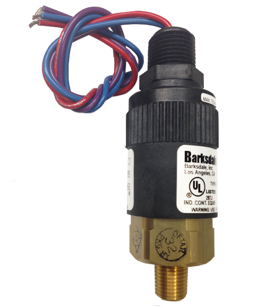 Barksdale Series 96201 Compact Pressure Switch, 360 to 1700 PSI, 96201-BB2-T4-V