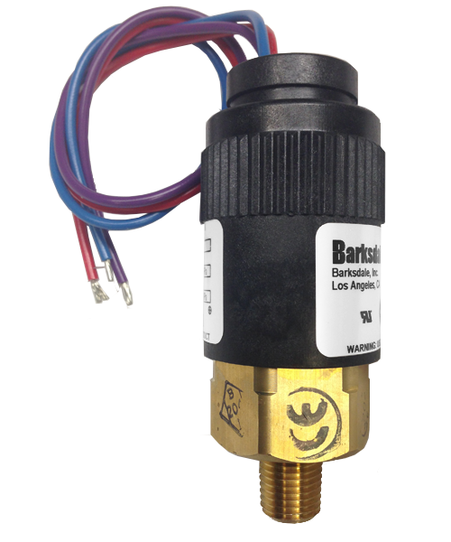 Barksdale Series 96201 Compact Pressure Switch, 3650 to 7500 PSI, 96201-BB4SS