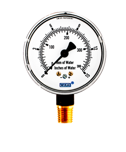 WIKA Type 611.10 Low Pressure Gauge 0-15IWP 9851682