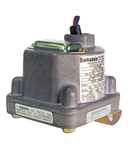 Barksdale Series D3H Diaphragm Pressure Switch, Housed, Triple Setpoint, 0.018 to 1.7 PSI, D3H-AA2SS-P2