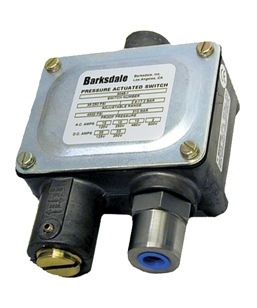 Barksdale Series 9048 Sealed Piston Pressure Switch, Housed, Single Setpoint, 35 to 250 PSI, 9048-1-Z1