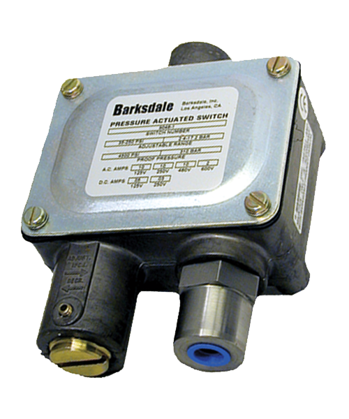 Barksdale Series 9048 Sealed Piston Pressure Switch, Housed, Single Setpoint, 350 to 5000 PSI, 9048-5-V-CS