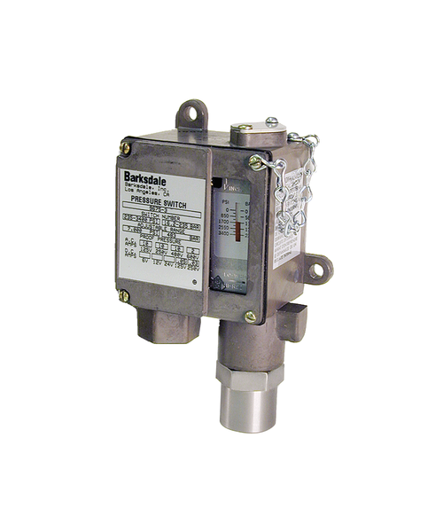 Barksdale Series 9675 Sealed Piston Pressure Switch, Housed, Single Setpoint, 425 to 6000 PSI, A9675-4-V