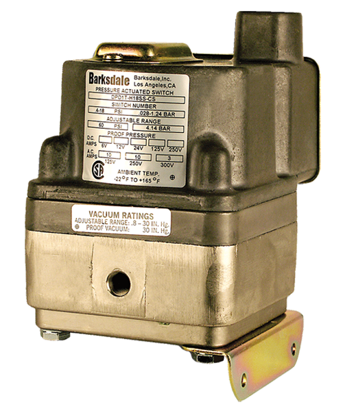 Barksdale DPD2T Diaphragm Differential Pressure Switch, Housed, Single Setpoint, 0.4 to 18 PSI, HDPD2T-HH18SS-L6