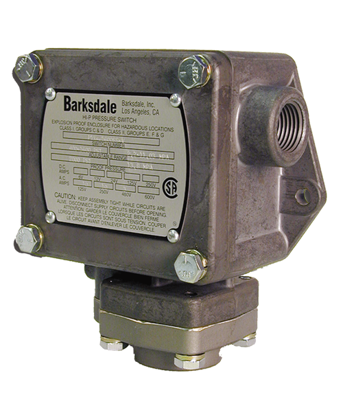 Barksdale Series P1X Explosion Proof Dia-seal Piston, Single Setpoint, 0.5 to 30 PSI, P1X-M30SS-P2