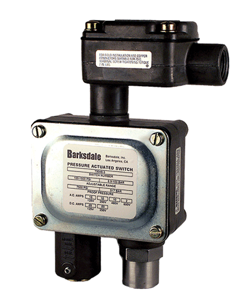 Barksdale Series 9048 Sealed Piston Pressure Switch, Housed, Single Setpoint, 35 to 250 PSI, T9048-1-CS