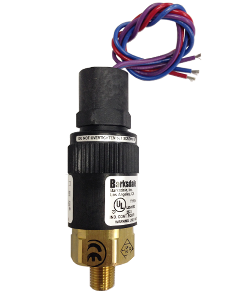 Barksdale Series 96201 Compact Pressure Switch, Single Setpoint, 190 to 600 PSI, T96201-BB1-T5