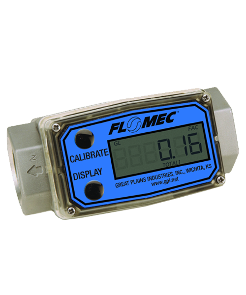 GPI Flomec 1" NPTF Aluminum Industrial Flow Meter, 5-50 GPM, G2A10N63GMC