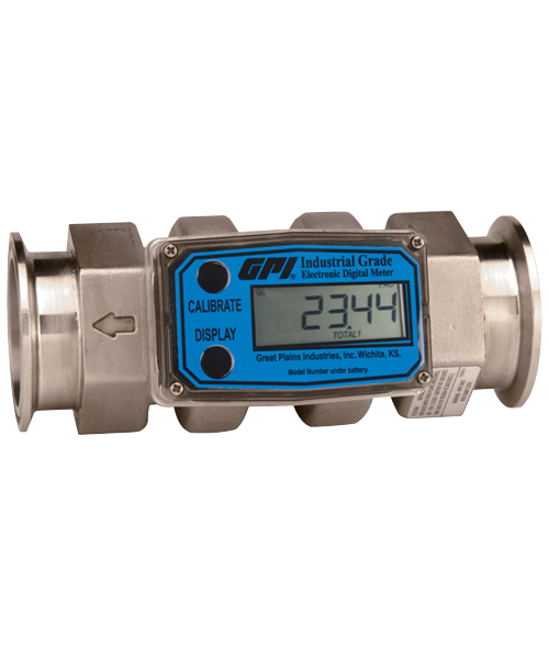 GPI Flomec Tri-Clover Stainless Steel Industrial Flow Meter, 2-20 GPM, G2S07T51GMC