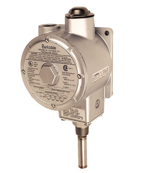 Barksdale L1X Series Explosion Proof Temperature Switch, Single Setpoint, 75 F to 200 F, HL1X-AA203-WS