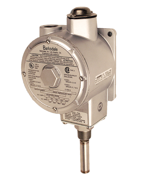 Barksdale L1X Series Explosion Proof Temperature Switch, Single Setpoint, 100 F to 225 F, HL1X-CC351S