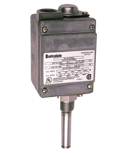 Barksdale L2H Series Local Mount Temperature Switch, Dual Setpoint, -50 F to 200 F, HL2H-CC204S