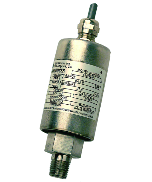 Barksdale Series 425 General Industrial Pressure Transducer, 0-29.9 in Hg Vacuum, 425H3-23-P1-Z1