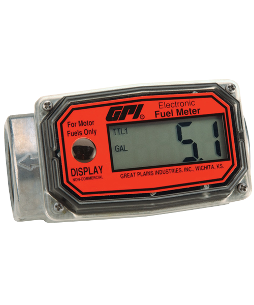 GPI Flomec 1" NPTF Aluminum Totalizer Only Fuel Meter, 3-30 GPM, 01A31GM