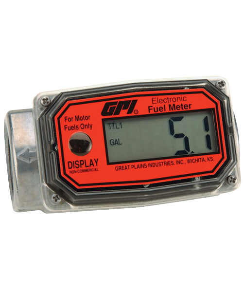 GPI Flomec 1" NPTF Aluminum Fuel Meter, 10-100 LPM, 01A31LM