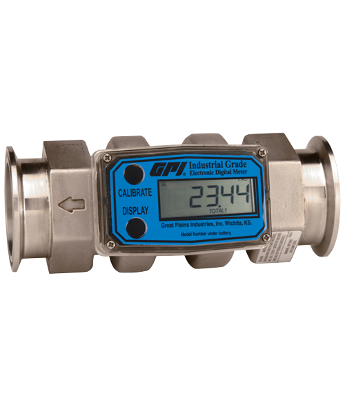 GPI Flomec Tri-Clover Stainless Steel Industrial Flow Meter, 10-100 GPM, G2S15T41XXC