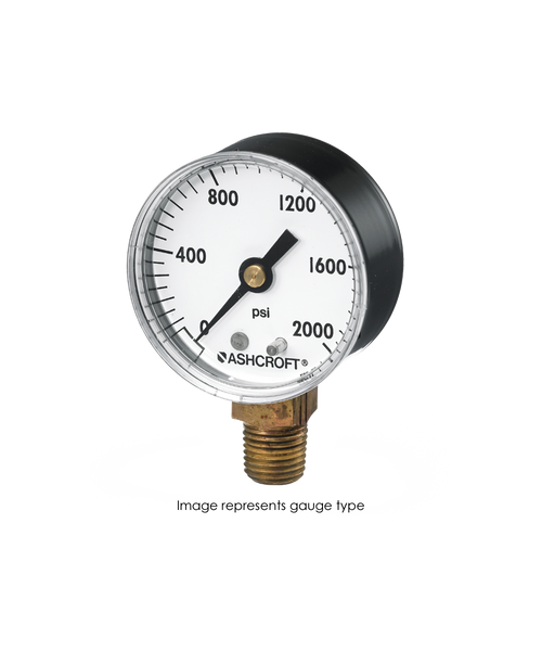 Ashcroft Type 1005 Commercial Pressure Gauge 0-600 PSI 35-W-1005-H-02L-600#