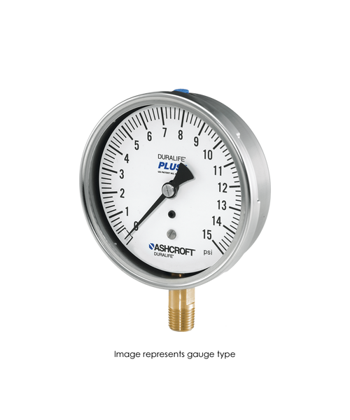 Ashcroft Type 1009 Stainless Steel Duralife Pressure Gauge 0-200 PSI 35-1009-AW-02L-200#