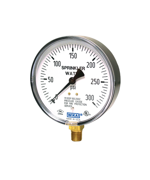 WIKA Type 111.10SP Fire Sprinkler Pressure Gauge 0-300 PSI 4233761
