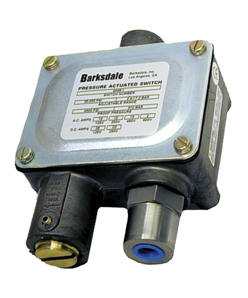 Barksdale Series 9048 Sealed Piston Pressure Switch, Housed, Single Setpoint, 200 to 3000 PSI, 9048-4