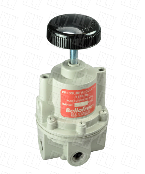 Bellofram Type 70 High Flow Air Pressure Regulator, 1/4" NPT, 3-200 PSI, 960-152-000