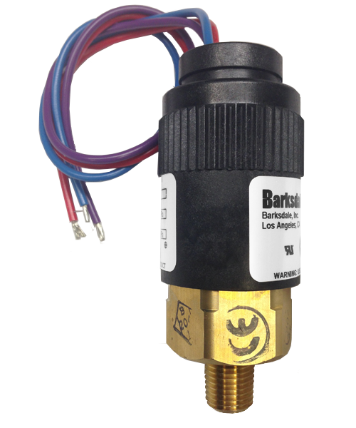 Barksdale Series 96201 Compact Pressure Switch, 3650 to 7500 PSI, 96201-BB4