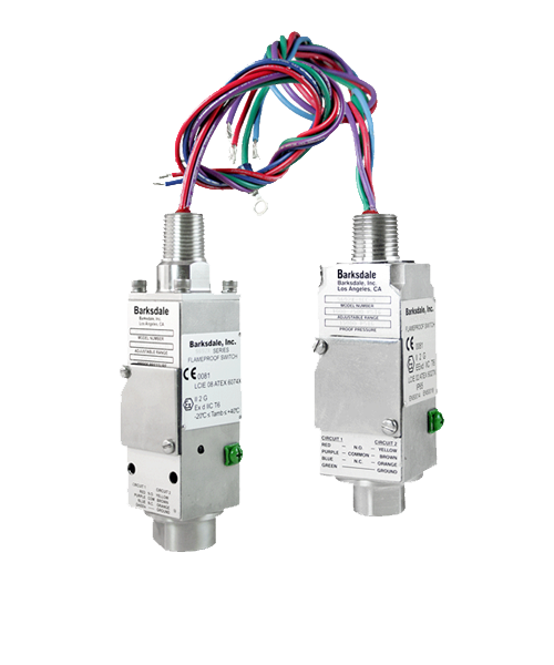 Barksdale Series 9681X Explosion Proof Compact Switch, Single Setpoint, 5 to 150 PSI, 9681X-2CC-2-K