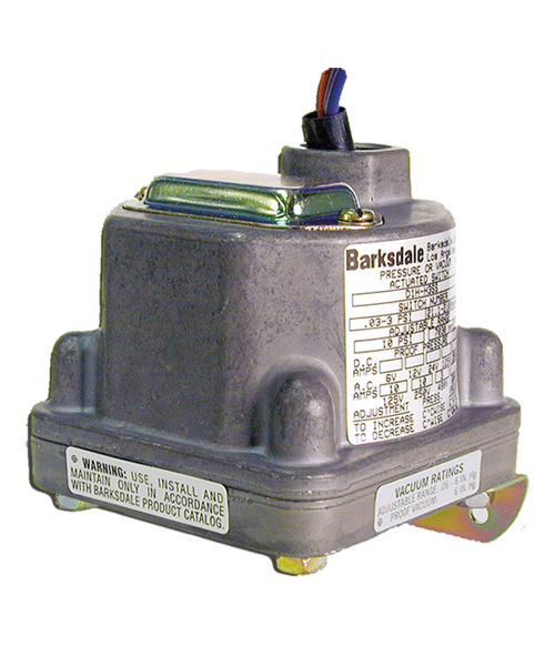 Barksdale Series D3H Diaphragm Pressure Switch, Housed, Triple Setpoint, 0.5 to 80 PSI, D3H-AA80SS
