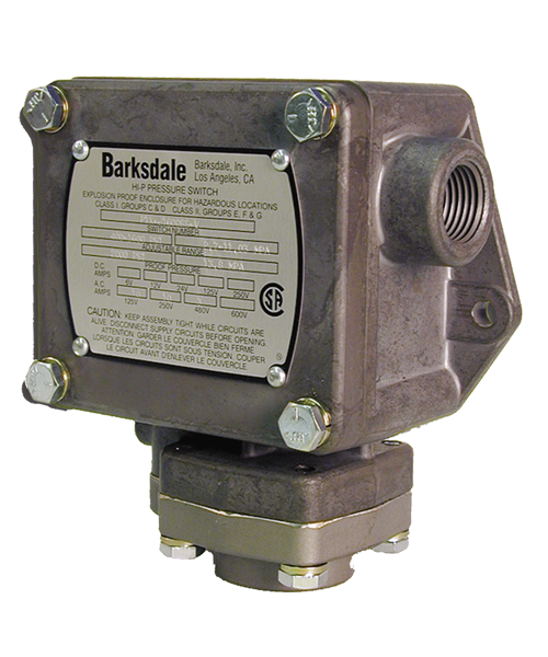 Barksdale Series P1X Explosion Proof Dia-seal Piston, Single Setpoint, 3 to 85 PSI, P1X-GH85SS-T-P2